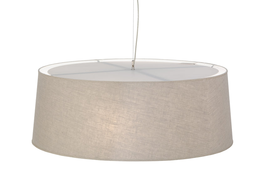 Meyda Lighting Bruges 42" 5-Light Nickel Pendant Light With Tuscany Textrene Shade