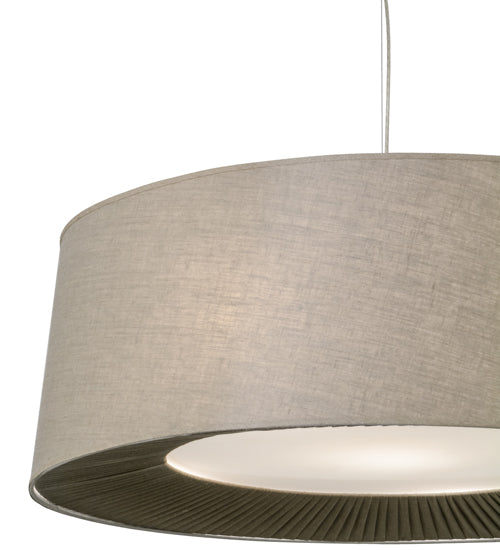 Meyda Lighting Bruges 42" 5-Light Nickel Pendant Light With Tuscany Textrene Shade