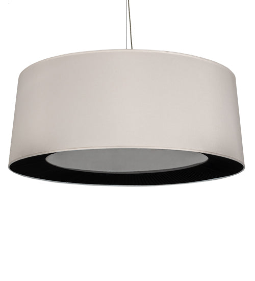 Meyda Lighting Bruges 52" 5-Light Flat Black & Gloss White Pendant Light With Black & White Shade