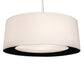 Meyda Lighting Bruges 52" 5-Light Flat Black & Gloss White Pendant Light With Black & White Shade