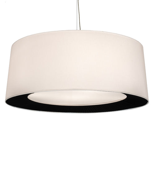 Meyda Lighting Bruges 52" 5-Light Flat Black & Gloss White Pendant Light With Black & White Shade