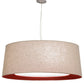 Meyda Lighting Bruges 52" 5-Light Nickel Pendant Light With Beige, Red and White Textrene Shade