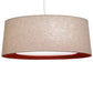Meyda Lighting Bruges 52" 5-Light Nickel Pendant Light With Beige, Red and White Textrene Shade