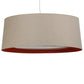 Meyda Lighting Bruges 52" 5-Light Nickel Pendant Light With Beige, Red and White Textrene Shade