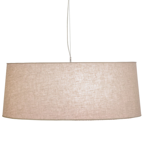 Meyda Lighting Bruges 52" 5-Light Nickel Pendant Light With Beige, Red and White Textrene Shade