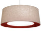 Meyda Lighting Bruges 52" 5-Light Nickel Pendant Light With Beige, Red and White Textrene Shade