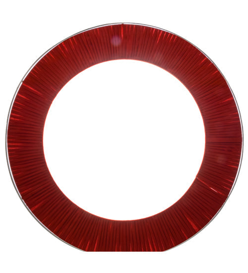 Meyda Lighting Bruges 52" 5-Light Nickel Pendant Light With Beige, Red and White Textrene Shade