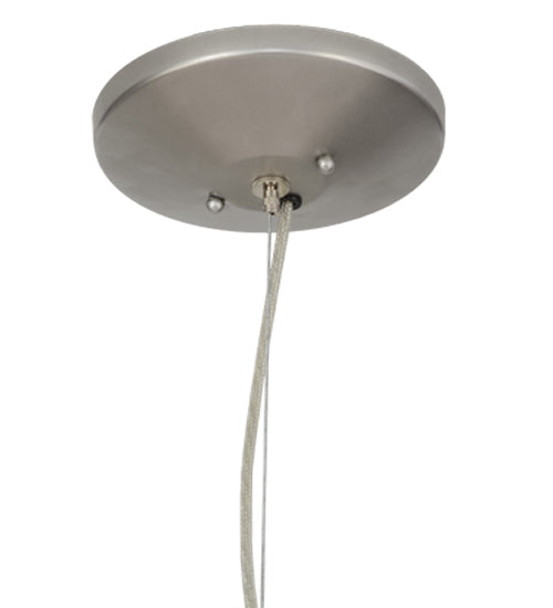 Meyda Lighting Bruges 52" 5-Light Nickel Pendant Light With Beige, Red and White Textrene Shade