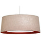 Meyda Lighting Bruges 52" 5-Light Nickel Pendant Light With Beige, Red and White Textrene Shade