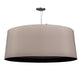 Meyda Lighting Bruges 52" 5-Light Nickel Pendant Light With Cream & Black Textrene Shade