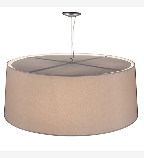 Meyda Lighting Bruges 52" 5-Light Nickel Pendant Light With Cream & Black Textrene Shade
