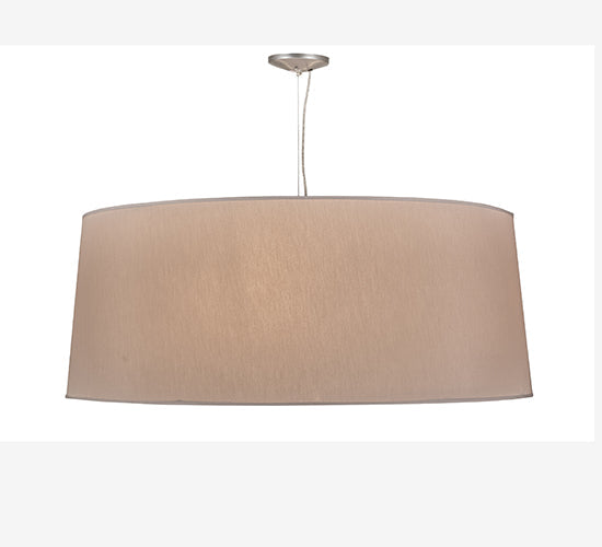 Meyda Lighting Bruges 52" 5-Light Nickel Pendant Light With Cream & Black Textrene Shade