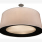 Meyda Lighting Bruges 52" 5-Light Nickel Pendant Light With Cream & Black Textrene Shade