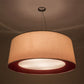 Meyda Lighting Bruges 52" 5-Light Nickel Pendant Light With Cream & Red Textrene Shade