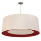 Meyda Lighting Bruges 52" 5-Light Nickel & White Pendant Light With Beige & Red Shade