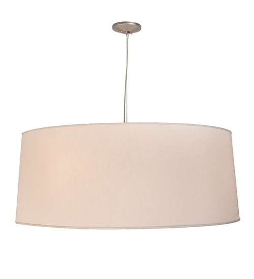 Meyda Lighting Bruges 52" 5-Light Nickel & White Pendant Light With Beige & Red Shade