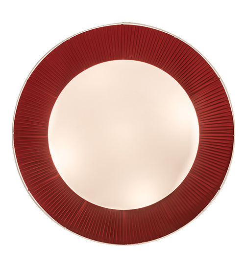 Meyda Lighting Bruges 52" 5-Light Nickel & White Pendant Light With Beige & Red Shade