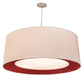 Meyda Lighting Bruges 52" 5-Light Nickel & White Pendant Light With Beige & Red Shade
