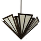 Meyda Lighting Brum 48" 6-Light Antique Copper Pendant Light With Creme Carrare Idalight Shade Glass