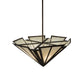 Meyda Lighting Brum 48" 6-Light Antique Copper Pendant Light With Creme Carrare Idalight Shade Glass