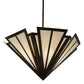 Meyda Lighting Brum 48" 6-Light Antique Copper Pendant Light With Creme Carrare Idalight Shade Glass