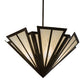 Meyda Lighting Brum 66" 6-Light Antique Copper Pendant Light With Creme Carrare Idalight Shade Glass