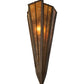 Meyda Lighting Brum 7" Antique Copper Wall Sconce With Amber Mica Shade Glass