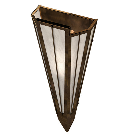 Meyda Lighting Brum 7" Antique Copper Wall Sconce With Angelwing Idalight Shade