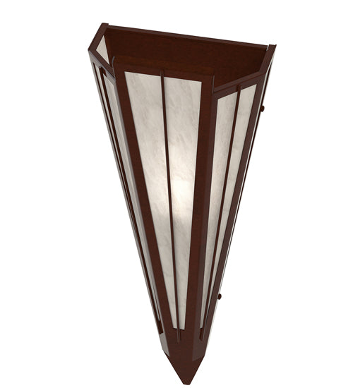 Meyda Lighting Brum 7" Mahogany Bronze Wall Sconce With Angelwing Idalight Shade