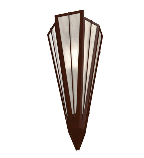 Meyda Lighting Brum 7" Mahogany Bronze Wall Sconce With Angelwing Idalight Shade