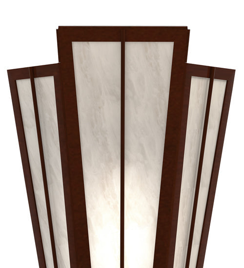 Meyda Lighting Brum 7" Mahogany Bronze Wall Sconce With Angelwing Idalight Shade