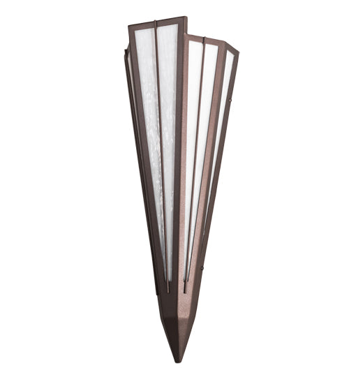 Meyda Lighting Brum 7" Mahogany Bronze Wall Sconce With White Art Shade Glass