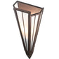 Meyda Lighting Brum 7" Mahogany Bronze Wall Sconce With White Art Shade Glass
