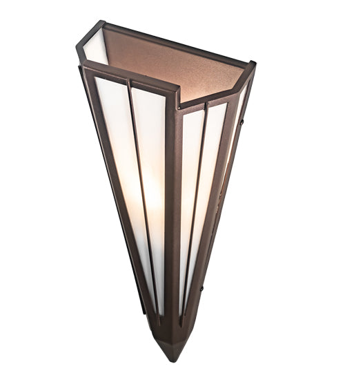 Meyda Lighting Brum 7" Mahogany Bronze Wall Sconce With White Art Shade Glass