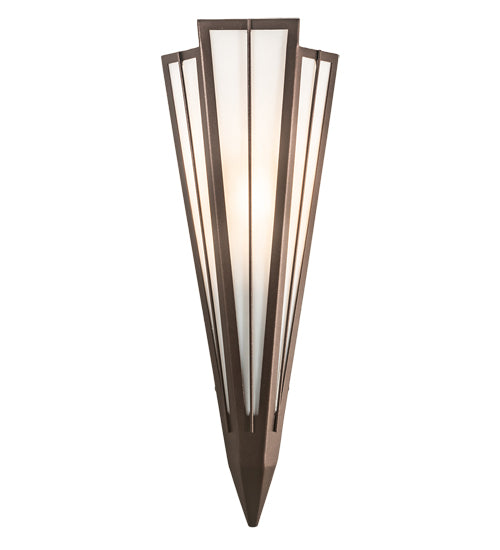 Meyda Lighting Brum 7" Mahogany Bronze Wall Sconce With White Art Shade Glass