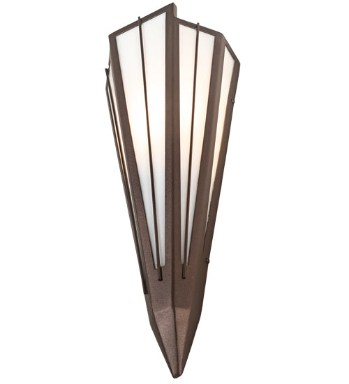 Meyda Lighting Brum 7" Mahogany Bronze Wall Sconce With White Art Shade Glass