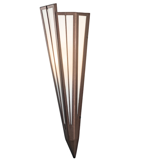 Meyda Lighting Brum 7" Mahogany Bronze Wall Sconce With White Art Shade Glass