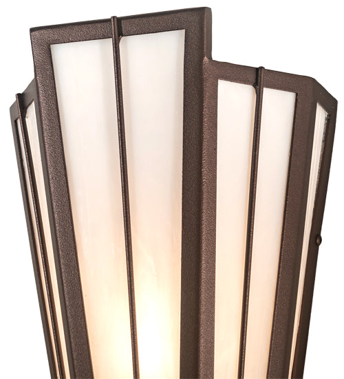 Meyda Lighting Brum 7" Mahogany Bronze Wall Sconce With White Art Shade Glass