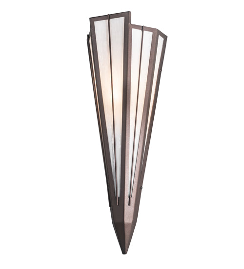 Meyda Lighting Brum 7" Mahogany Bronze Wall Sconce With White Art Shade Glass