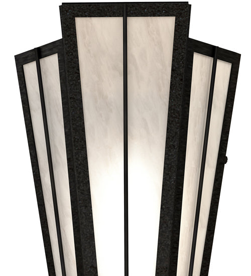 Meyda Lighting Brum 7" Textured Black Wall Sconce With Angelwing Idalight Shade