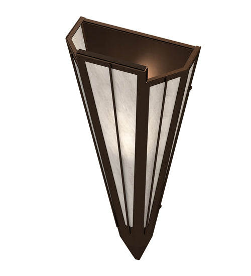 Meyda Lighting Brum 7" Timeless Bronze Wall Sconce With Angelwing Idalight Shade