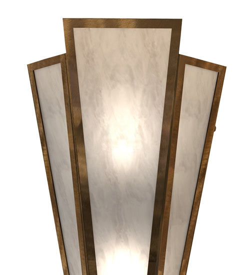 Meyda Lighting Brum 9" 2-Light Antique Copper Wall Sconce With Angelwing Idalight Shade