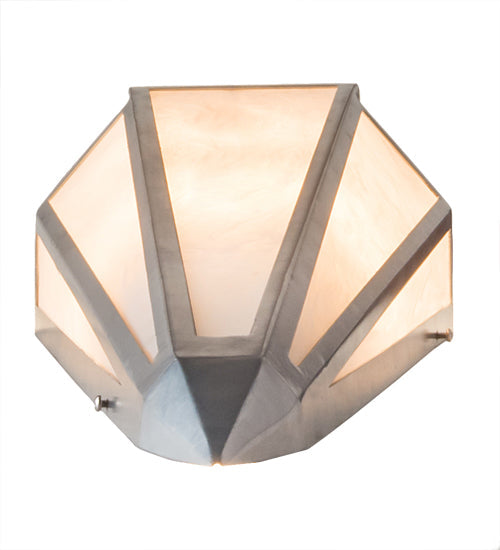 Meyda Lighting Brum 9" 2-Light Extreme Chrome Wall Sconce With Beige Fleshtone Idalight Shade