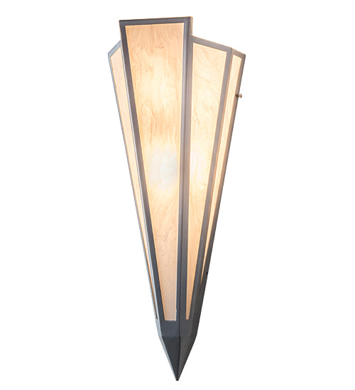 Meyda Lighting Brum 9" 2-Light Extreme Chrome Wall Sconce With Beige Fleshtone Idalight Shade
