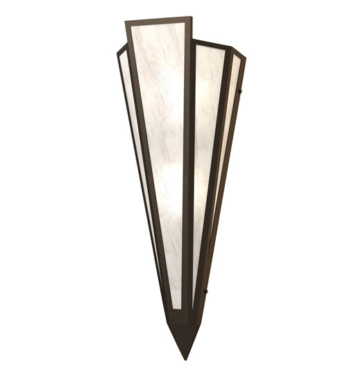 Meyda Lighting Brum 9" 2-Light Oil Rubbed Bronze Wall Sconce With Angelwing Idalight Shade