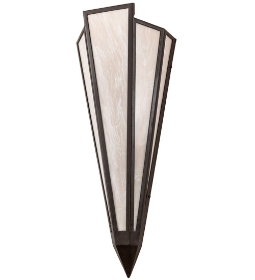 Meyda Lighting Brum 9" 2-Light Oil Rubbed Bronze Wall Sconce With Beige Fleshtone Idalight Shade