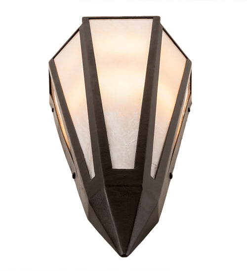 Meyda Lighting Brum 9" 2-Light Oil Rubbed Bronze Wall Sconce With Beige Fleshtone Idalight Shade
