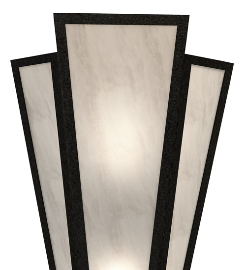 Meyda Lighting Brum 9" 2-Light Textured Black Wall Sconce With Angelwing Idalight Shade