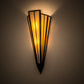 Meyda Lighting Brum 9" 2-Light Textured Black Wall Sconce With Beige Art Shade Glass