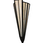 Meyda Lighting Brum 9" 2-Light Textured Black Wall Sconce With Beige Art Shade Glass